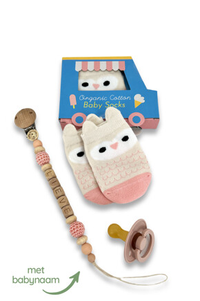 Babysokjes Uil Set Roze